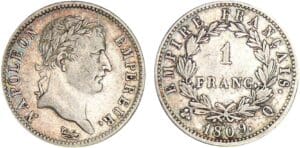 1 franc Napoléon revers empire - 1809 Q (Perpignan)