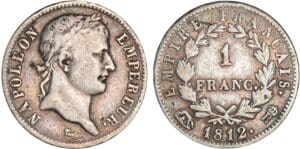1 franc Napoléon revers empire - 1812 R (Rome)