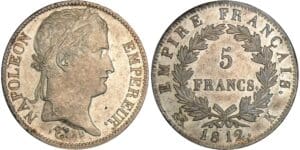 5 francs Napoléon revers empire - 1812 K (Bordeaux)