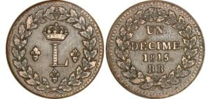 Un décime Louix XVIII - 1815 BB (Strasbourg) Un décime Louix XVIII - 1815 BB (Strasbourg)