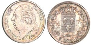 1/2 franc Louis XVIII au buste nu - 1816 W (Lille)