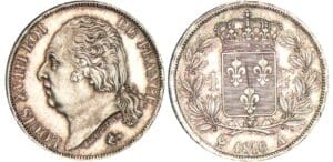 1 franc Louis XVIII au buste nu - 1816 A (Paris)