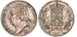 1 franc Louis XVIII au buste nu - 1819 A (Paris)