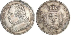 5 francs Louis XVIII au buste habillé - 1814 MA (Marseille)
