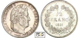 Louis-Philippe Ier (1830-1848) - 1/2 franc 1831 A (Paris) Louis-Philippe Ier (1830-1848) - 1/2 franc 1831 A (Paris)