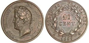Louis-Philippe - Colonies Françaises - 10 centimes 1839 A (Paris) Louis-Philippe - Colonies Françaises - 10 centimes 1839 A (Paris)