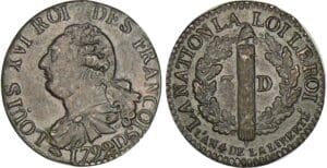 3 deniers type FRANCOIS - 1792 D (Lyon) petit buste 3 deniers type FRANCOIS - 1792 D (Lyon) petit buste