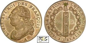 12 deniers type FRANCOIS - 1791 .A (Couvent des Barnabites)