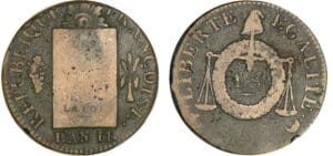 Sol à la balance non daté (1794) - An II (Limoges) sans le I Sol à la balance non daté (1794) - An II (Limoges) sans le I