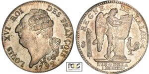 Constitution (1791-1792) - Ecu de 6 livres type FRANCOIS 1792 A (Paris) 2ème sem Constitution (1791-1792) - Ecu de 6 livres type FRANCOIS 1792 A (Paris) 2ème sem