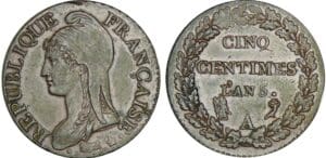 Directoire (1795-1799) - 5 centimes Dupré - grand module An 5 A (Paris) Directoire (1795-1799) - 5 centimes Dupré - grand module An 5 A (Paris)
