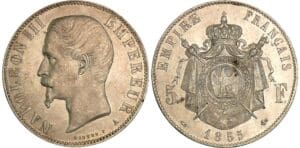 5 francs Napoléon III tête nue - 1855 A (Paris)