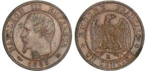 1 centime Napoléon III tête nue - 1853 K (Bordeaux)