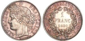 1 franc Cérès - 1850 A (Paris) 1 franc Cérès - 1850 A (Paris)