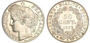 50 centimes Cérès - 1872 A (Paris)