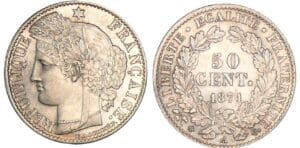 50 centimes Cérès - 1872 A (Paris)