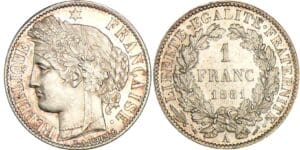 1 franc Cérès - 1881 A (Paris)