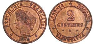 2 centimes Cérès - 1878 K (Bordeaux)