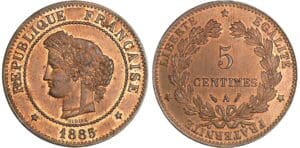 5 centimes Cérès - 1885 A (Paris)