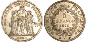 5 francs Hercule - 1875 A (Paris) petit A