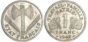 1 franc Bazor - 1942 essai piéfort