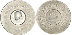 25 centimes 1909 - Essai de Rude piéfort