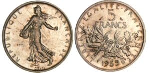 5 francs Semeuse - 1959 essai avec petit 5