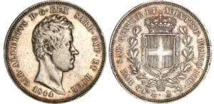 Italie - Règne de Sardaigne - Carlo Alberto - 2 lire 1844 (Turin) Italie - Règne de Sardaigne - Carlo Alberto - 2 lire 1844 (Turin)