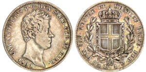 Italie - Règne de Sardaigne - Carlo Alberto - 1 lira 1831 (Gênes) Italie - Règne de Sardaigne - Carlo Alberto - 1 lira 1831 (Gênes)