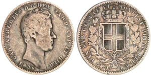 Italie - Règne de Sardaigne - Carlo Alberto - 1 lira 1838 (Turin) Italie - Règne de Sardaigne - Carlo Alberto - 1 lira 1838 (Turin)