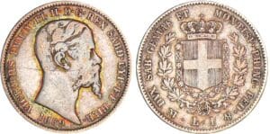 Italie - Règne de Sardaigne - Vittorio Emanuele II - 1 lira 1859 (Milan) Italie - Règne de Sardaigne - Vittorio Emanuele II - 1 lira 1859 (Milan)