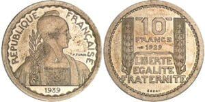 10 francs councours de Turin - 1939 essai