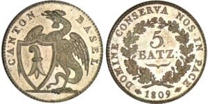Suisse - Canton de Bâle - 5 batzen 1809