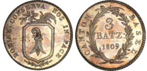 Suisse - Canton de Bâle - 3 batzen 1809