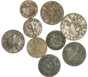 Suisse - Canton de Genève - Lot de 9 monnaies
