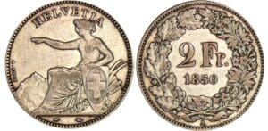 Suisse - 2 francs 1850 Suisse - 2 francs 1850