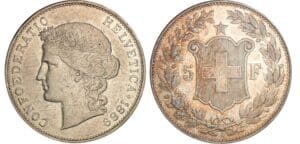 Suisse - 5 francs 1889 Suisse - 5 francs 1889
