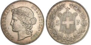 Suisse - 5 francs 1890 Suisse - 5 francs 1890