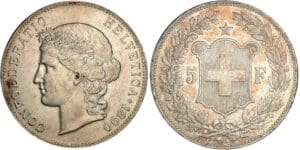 Suisse - 5 francs 1890 Suisse - 5 francs 1890