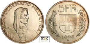 Suisse - 5 francs 1925 B Suisse - 5 francs 1925 B