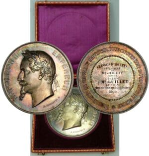 Médaille en argent Napoléon III - " Classe d'adulte…" 1869 Médaille en argent Napoléon III - " Classe d'adulte…" 1869