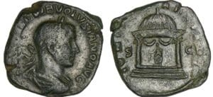 Volusien - Sesterce (252, Rome) - Temple rond Volusien - Sesterce (252, Rome) - Temple rond