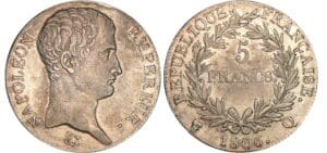 5 francs Napoléon empereur - 1806 Q (Perpignan) 5 francs Napoléon empereur - 1806 Q (Perpignan)