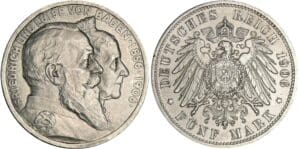Allemagne - Baden - Friedrich I - 5 mark 1906