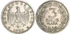 Allemagne - 3 reichmark 1932 A (Berlin)