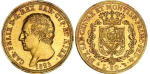 Italie - Règne de Sardaigne - Carlo Felice - 80 lire 1825 (Turin) Italie - Règne de Sardaigne - Carlo Felice - 80 lire 1825 (Turin)