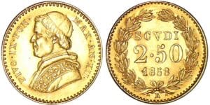 Italie - Etat pontifical - Pie IX - 2.50 scudi 1858 XII (Rome)