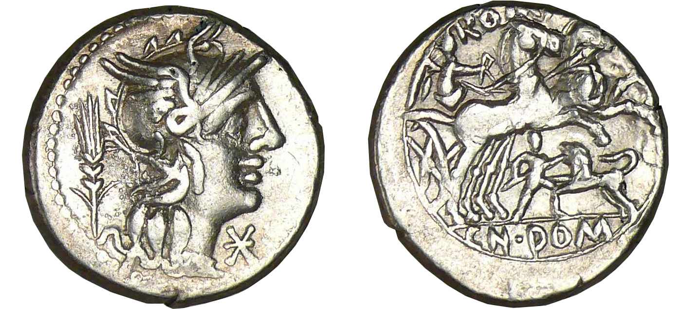 Domitia - Denier (128 av. J.-C.) Domitia - Denier (128 av. J.-C.)
