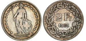 Suisse - 2 francs 1901 Suisse - 2 francs 1901