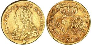 Louis XV - ½ louis d’or aux lunettes - 1730 X (Amiens) Louis XV - ½ louis d’or aux lunettes - 1730 X (Amiens)